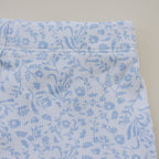Blue Toile Applique Bow Sweatshirt Romper or Crewneck