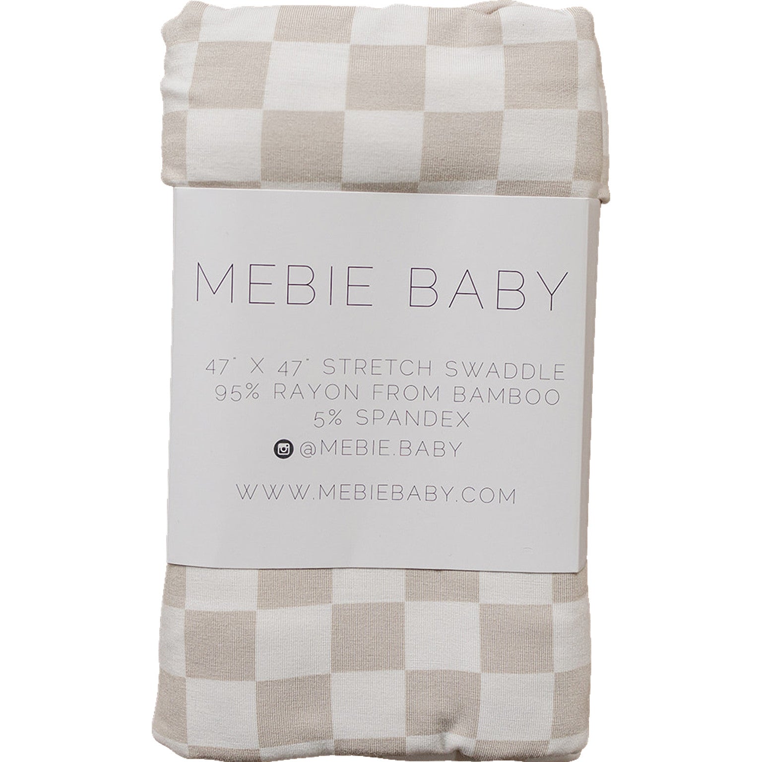 Taupe Checkered Bamboo Stretch Swaddle Blanket
