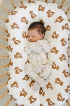 Taupe Stripe Ribbed Bamboo Zipper Romper