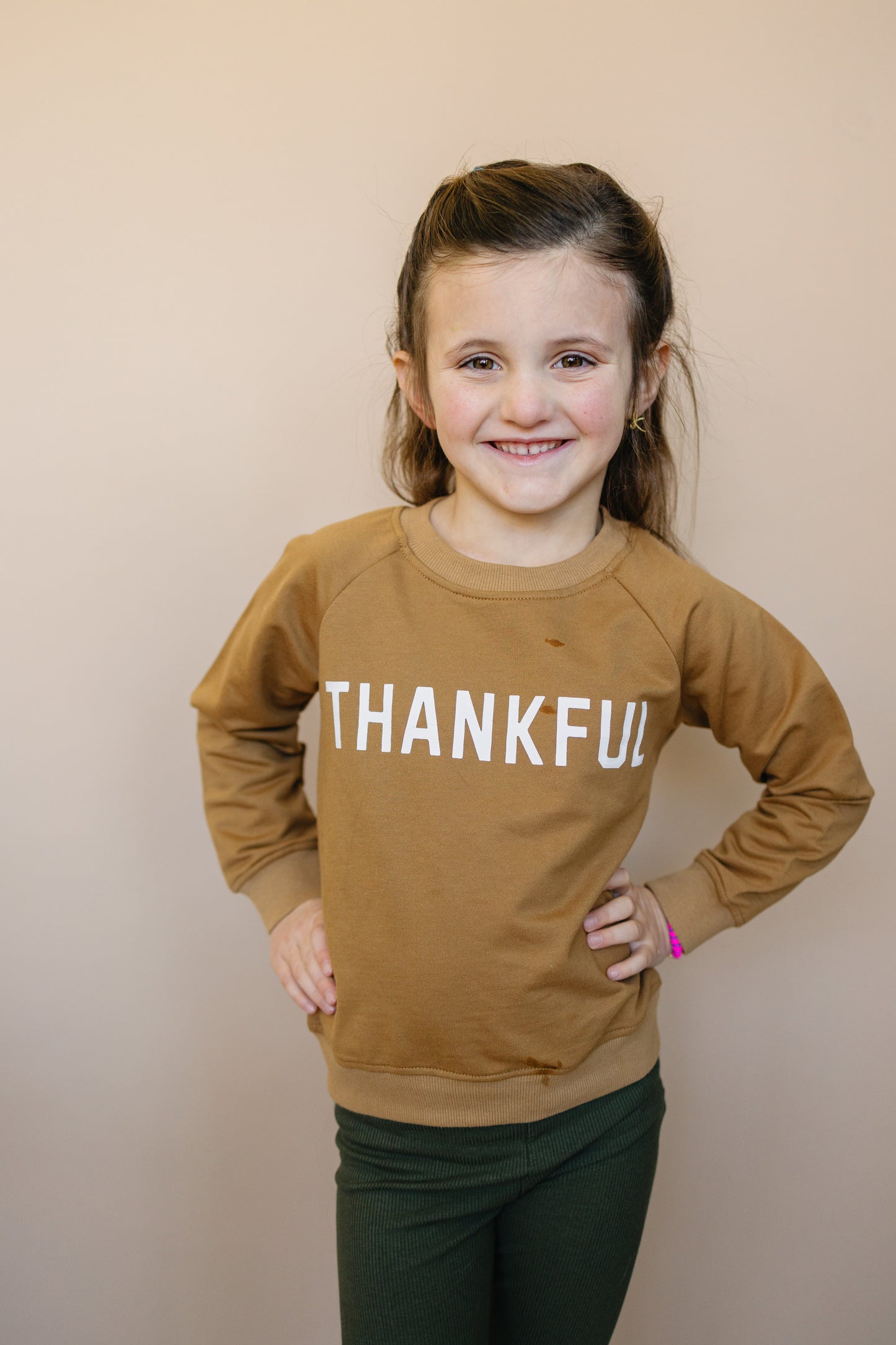 Thankful Organic Cotton Crewneck Sweatshirt Top
