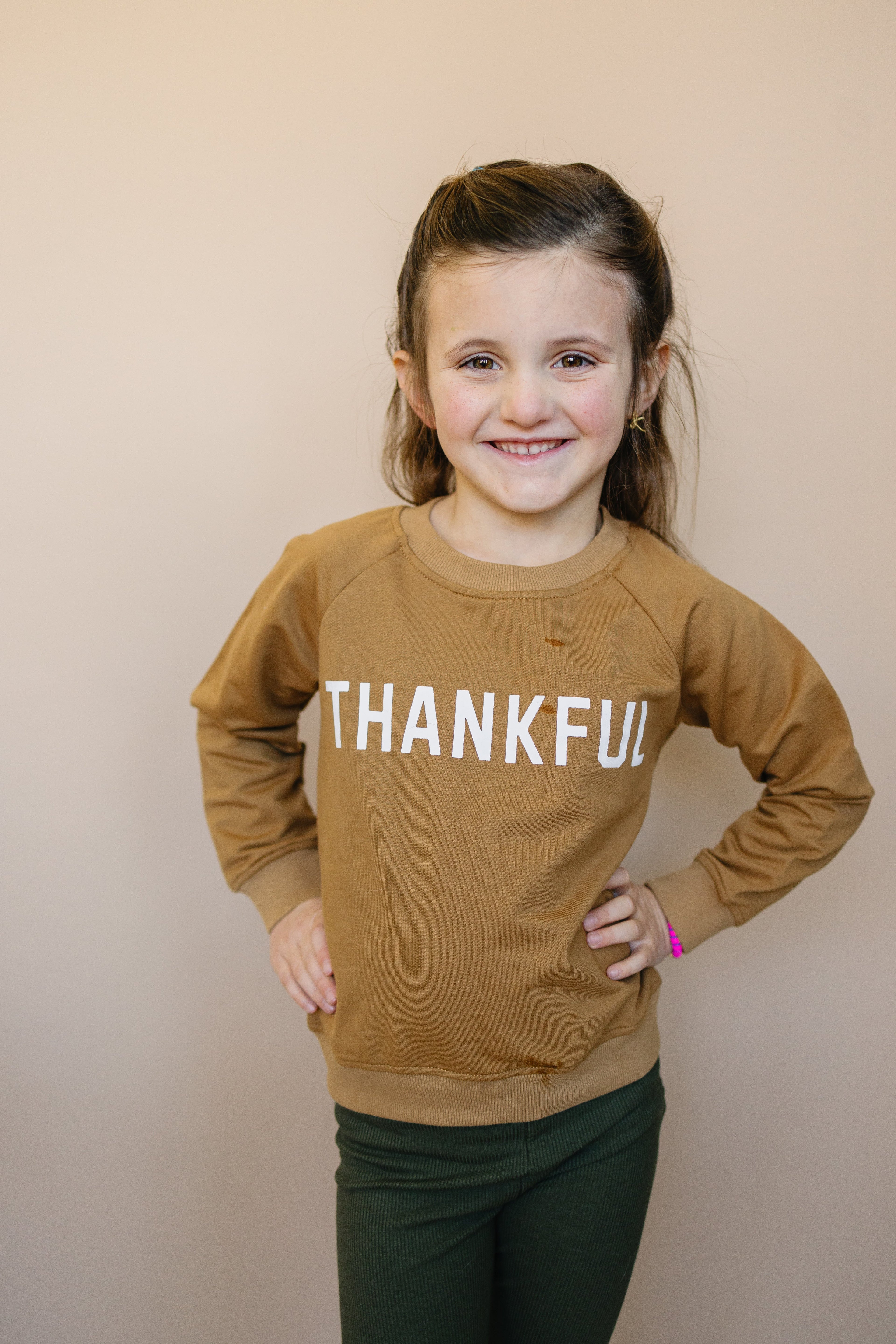 Thankful Organic Cotton Crewneck Sweatshirt Top