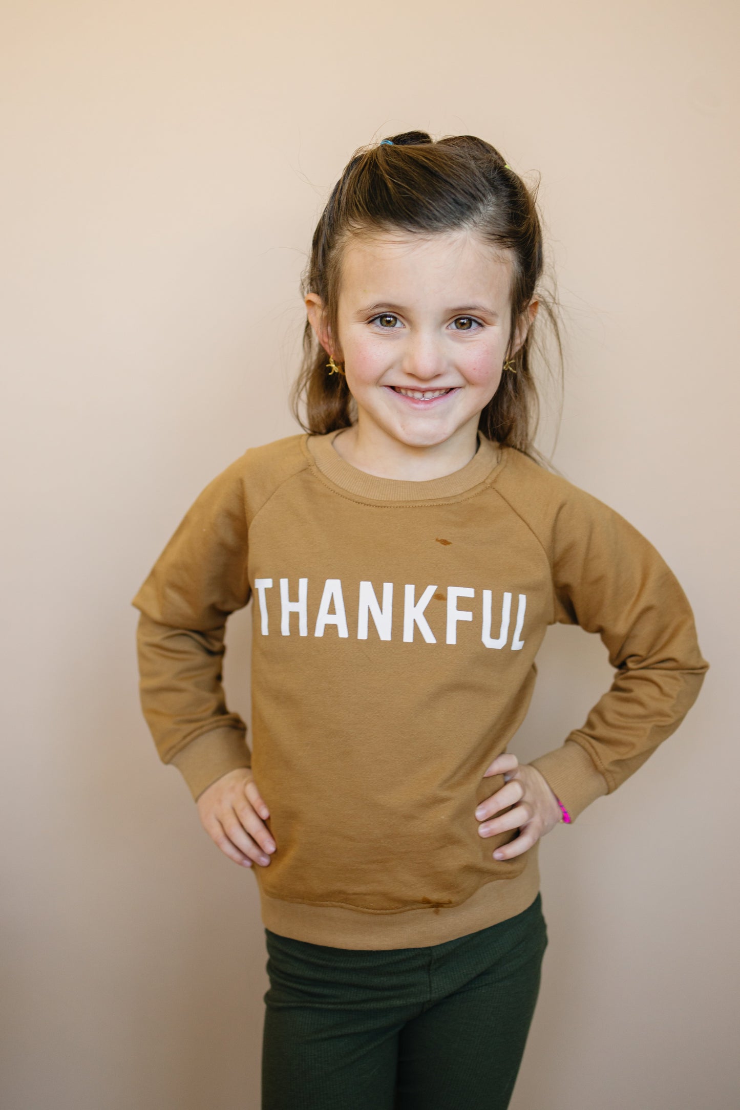 Thankful Organic Cotton Crewneck Sweatshirt Top