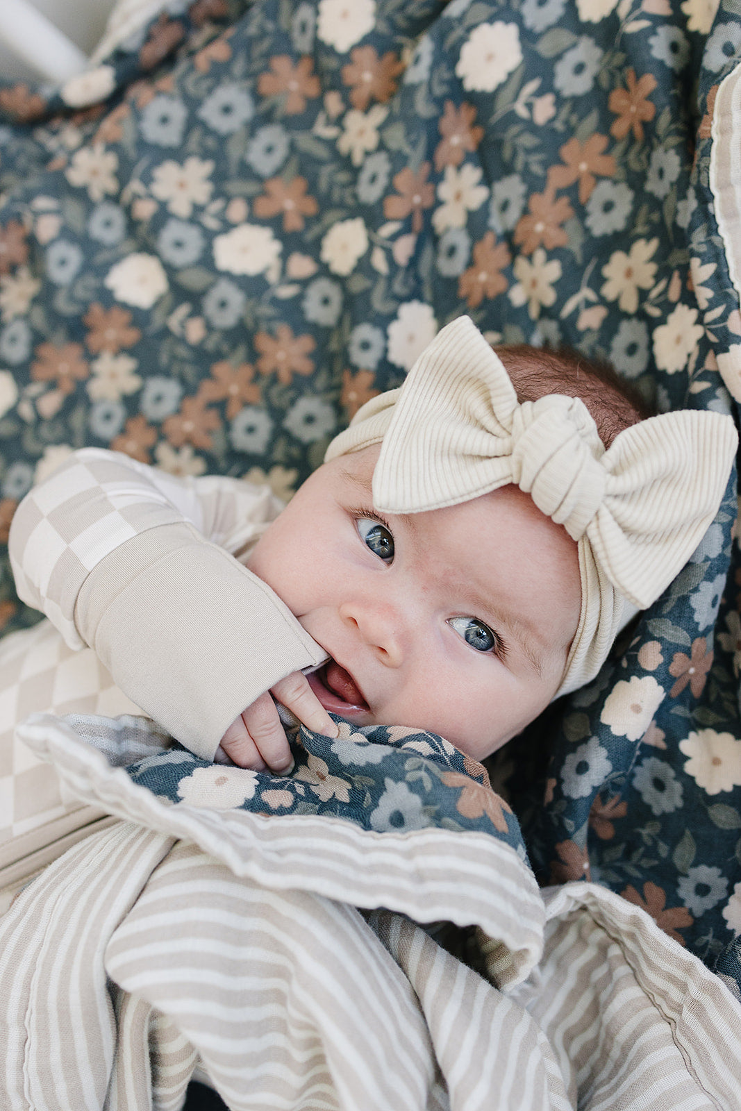 Taupe Checkered Bamboo Zipper Romper