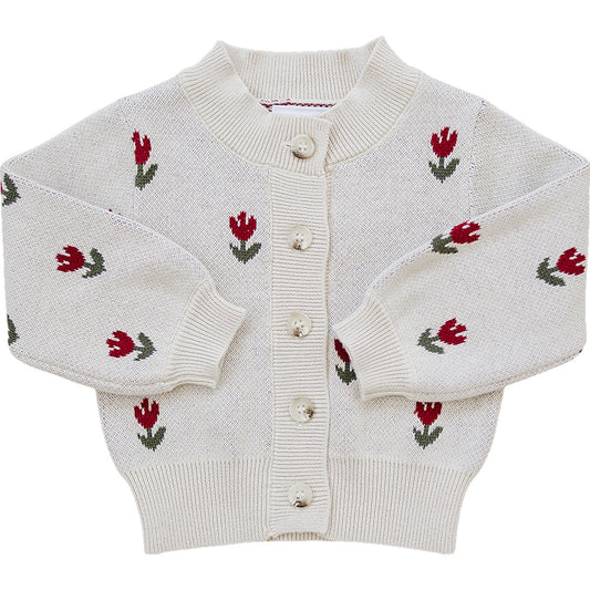Tulip Floral Button Down Cardigan Top
