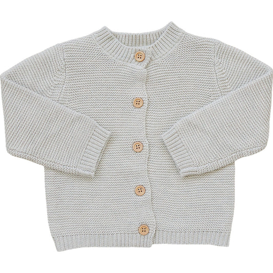 Oatmeal Knit Button Down Cardigan Top
