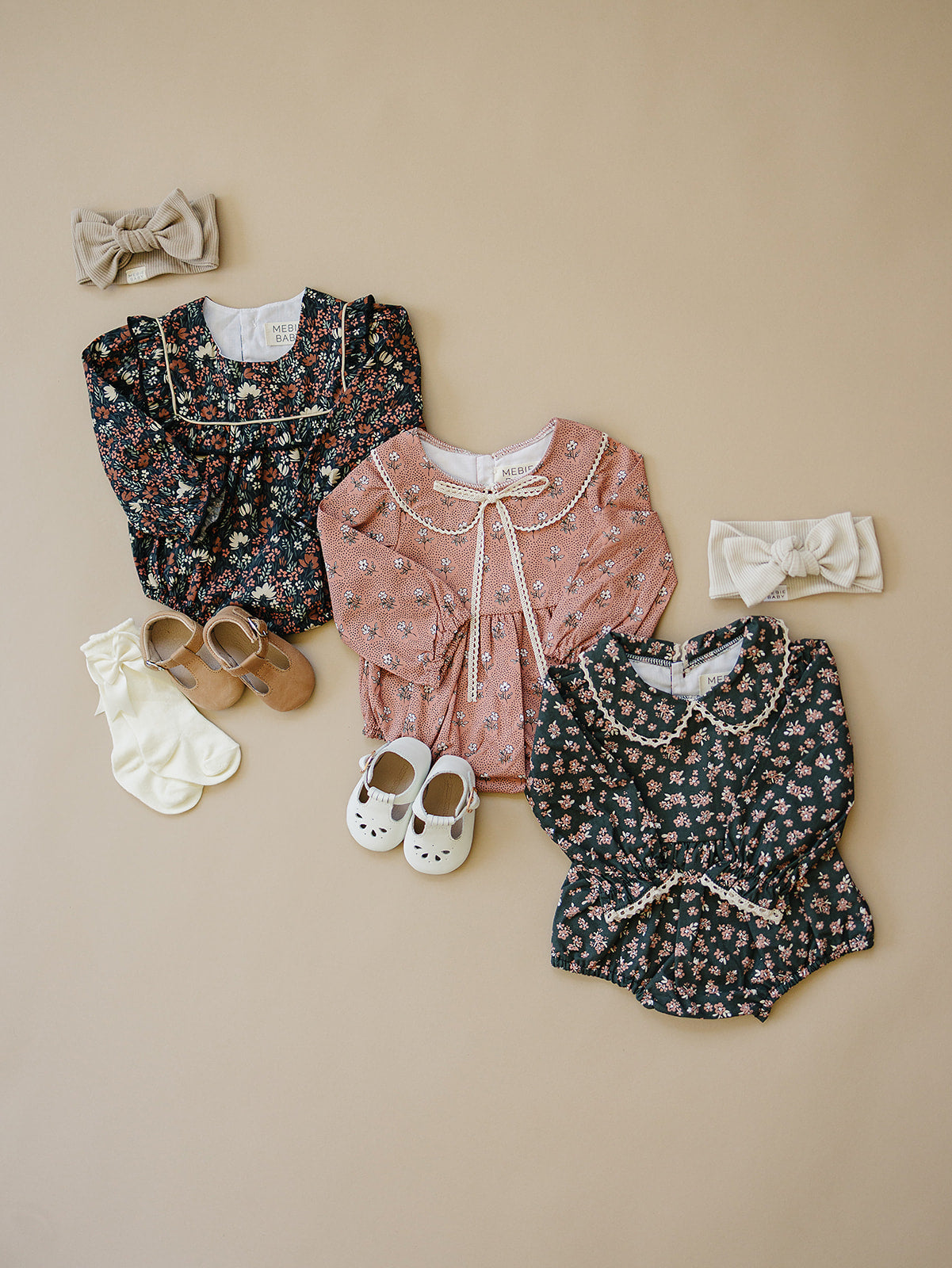 Olive Bloom Floral Bubble Romper