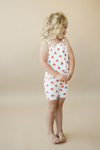 Red White & Blue Tulip Floral Ribbed Bamboo 2pc Tank Set