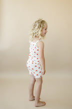Red White & Blue Tulip Floral Ribbed Bamboo 2pc Tank Set
