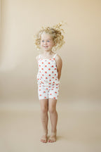 Red White & Blue Tulip Floral Ribbed Bamboo 2pc Tank Set
