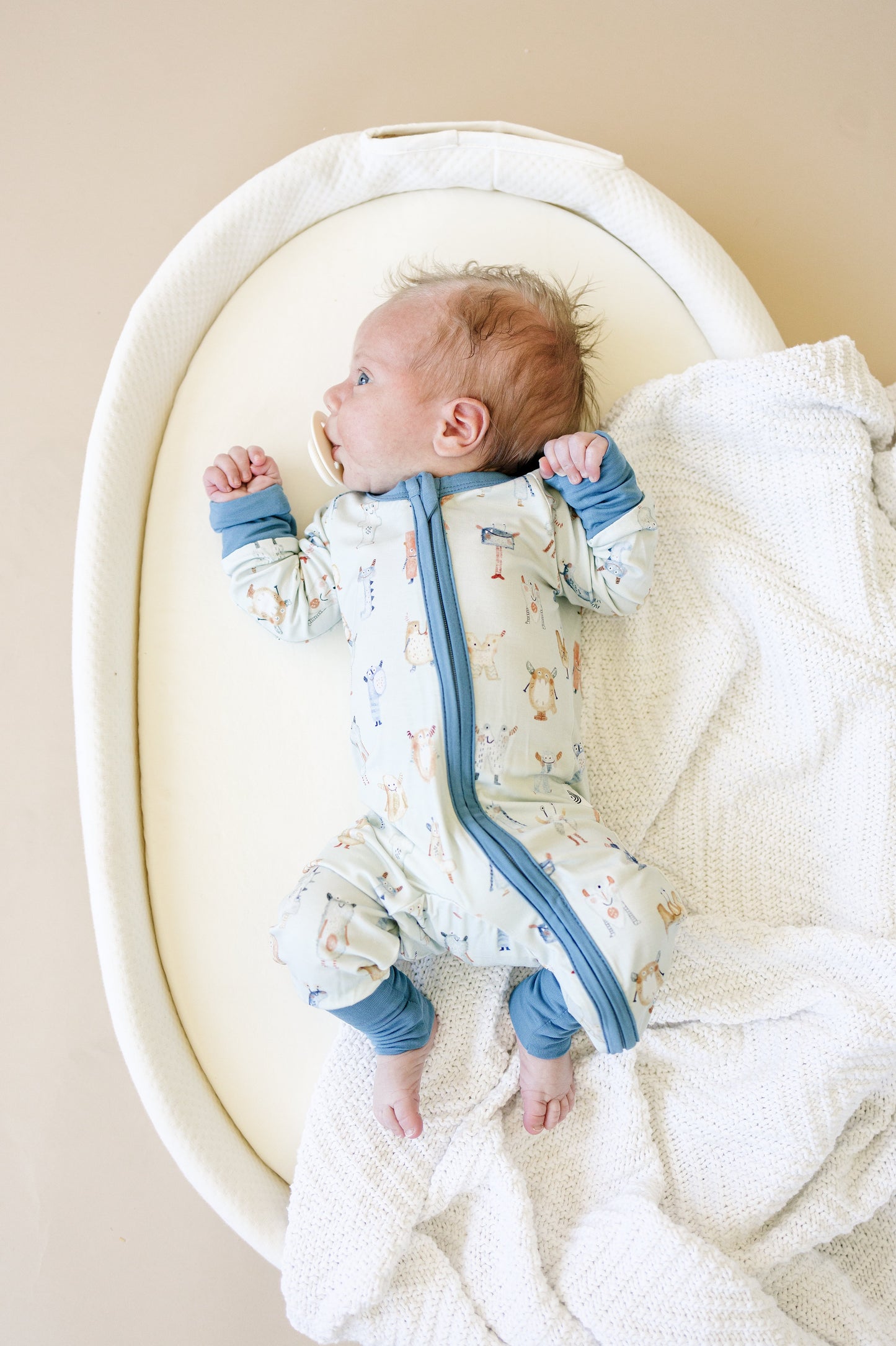 M is for Monsters Bamboo Zippy Pajamas Romper