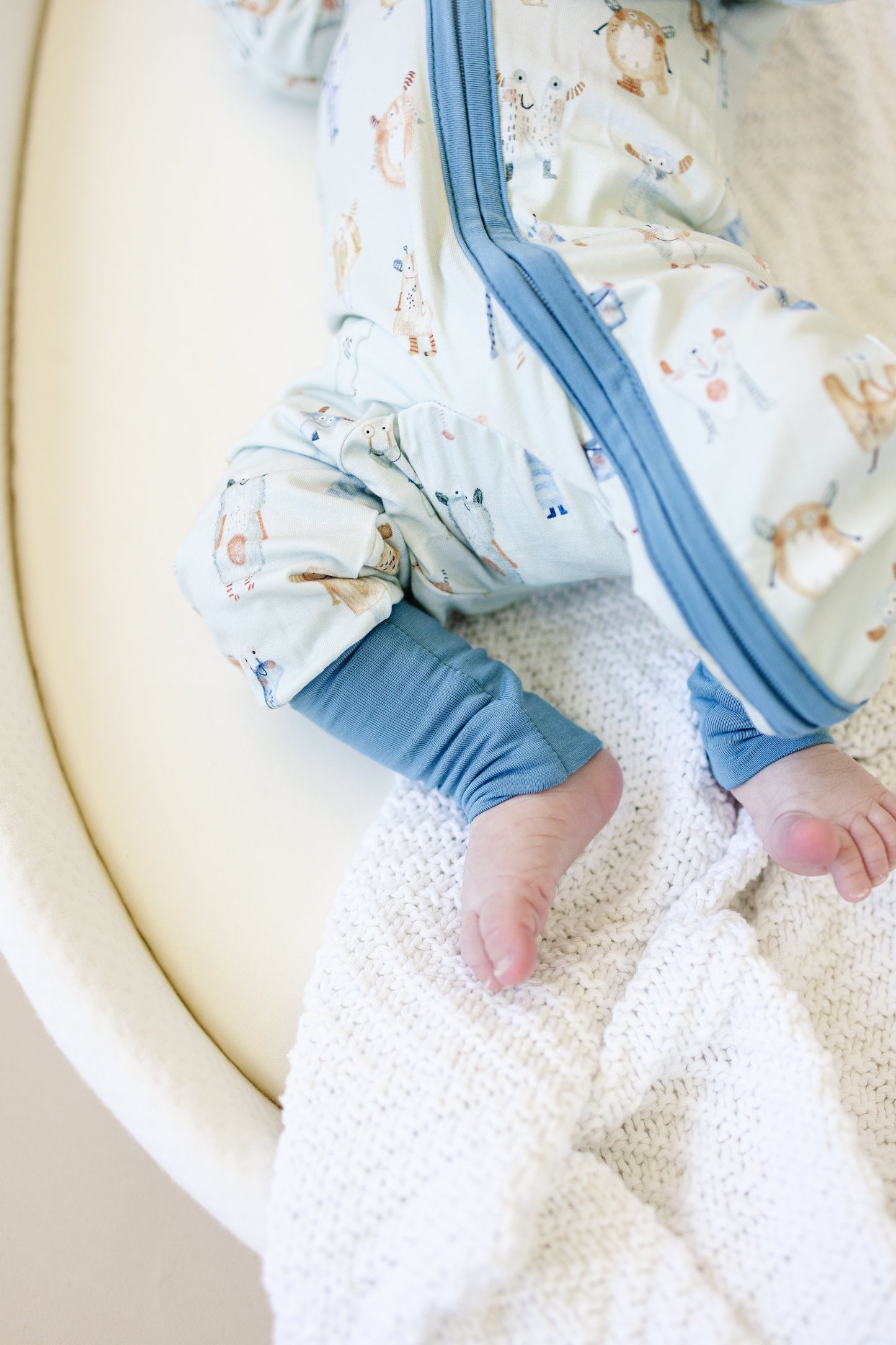 M is for Monsters Bamboo Zippy Pajamas Romper