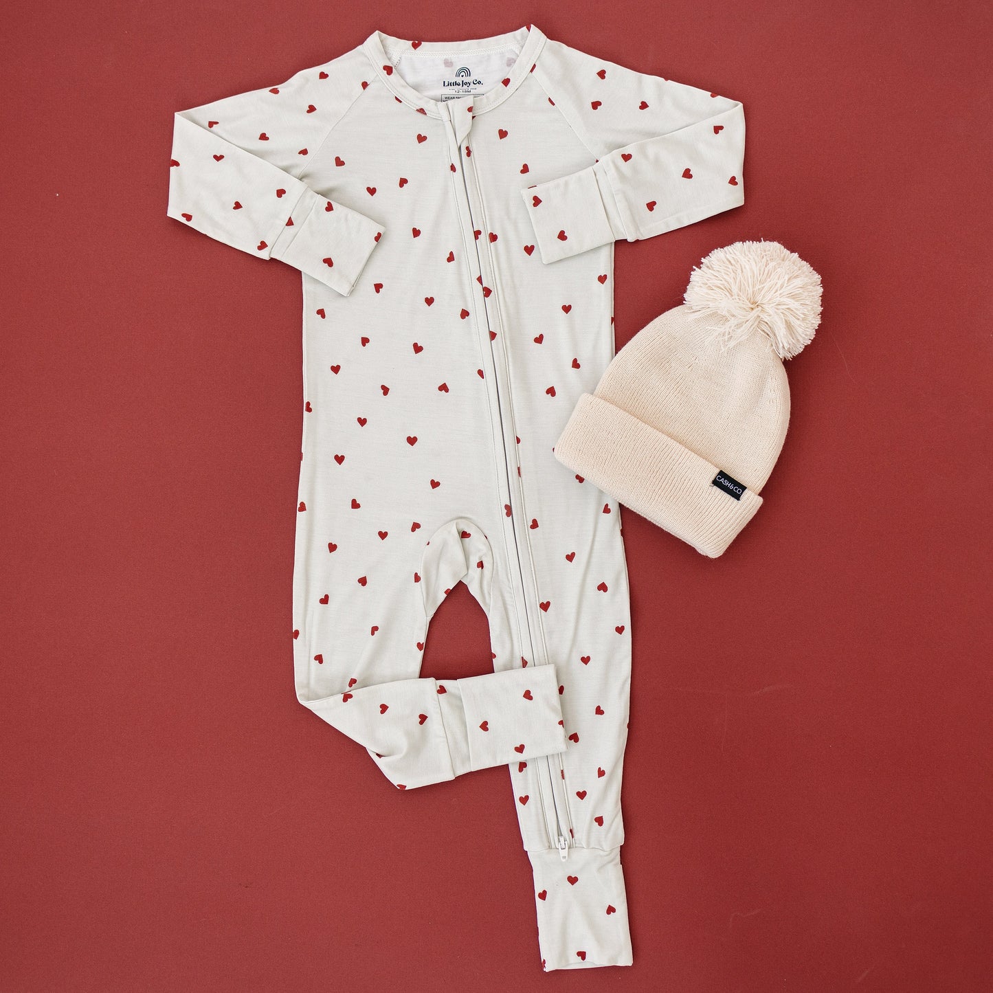 Tiny Hearts Bamboo Zippy Pajamas Romper
