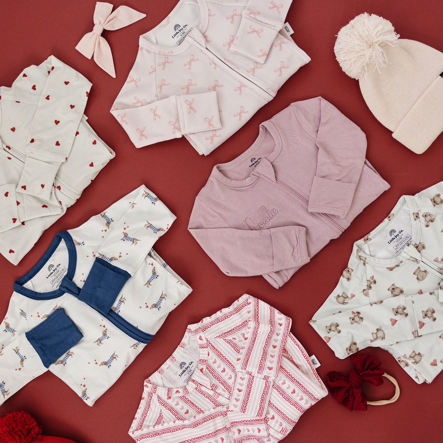 Tiny Hearts Bamboo Zippy Pajamas Romper