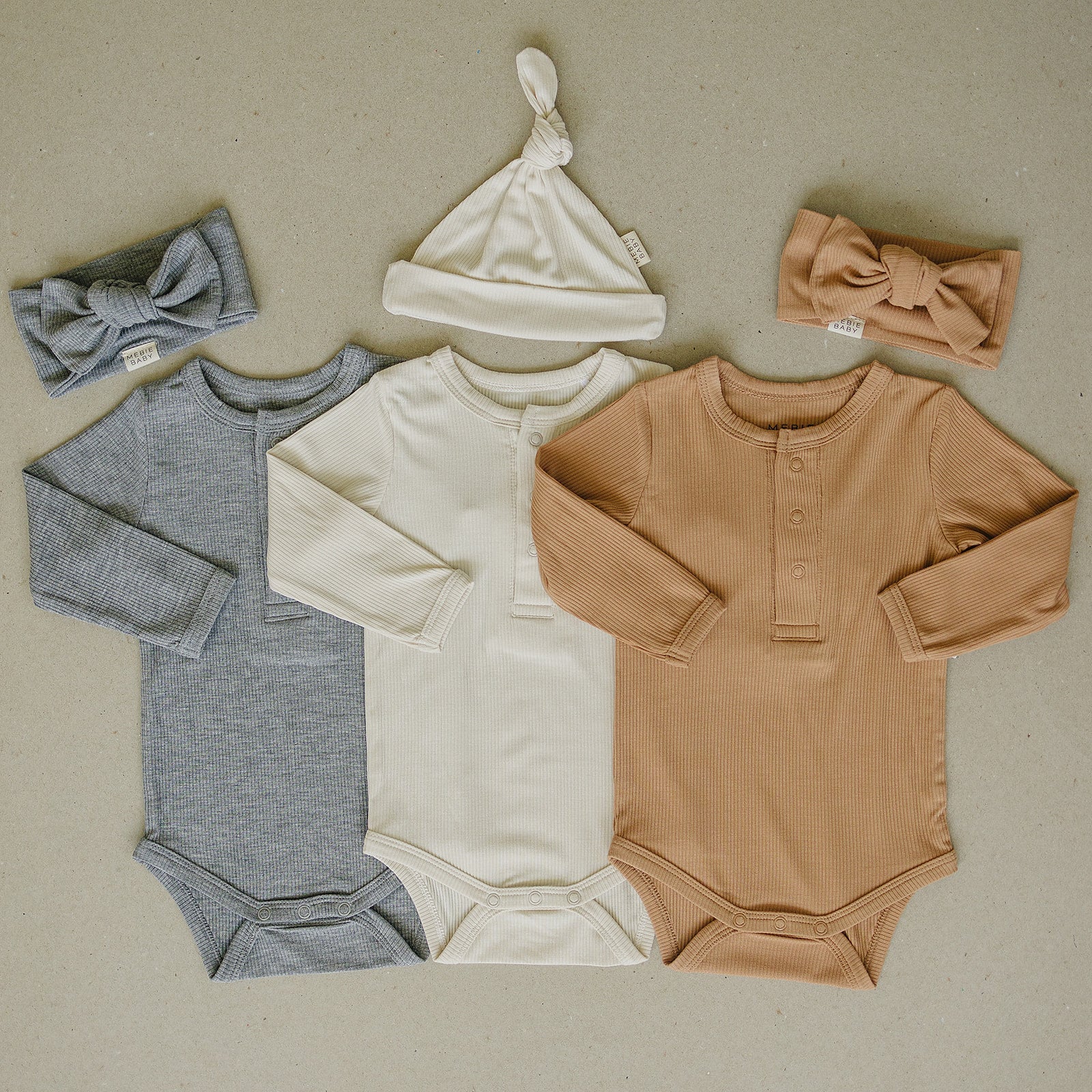 Heather Grey Bamboo Snap Long Sleeve Ribbed Bodysuit Romper