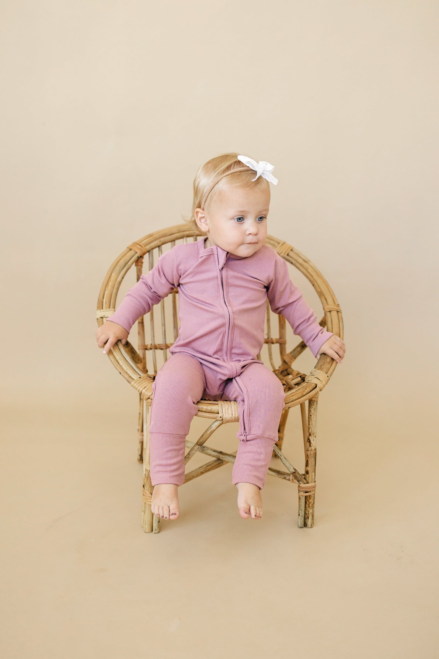 Solid Ribbed Bamboo Zippy Zipper Romper - more colors