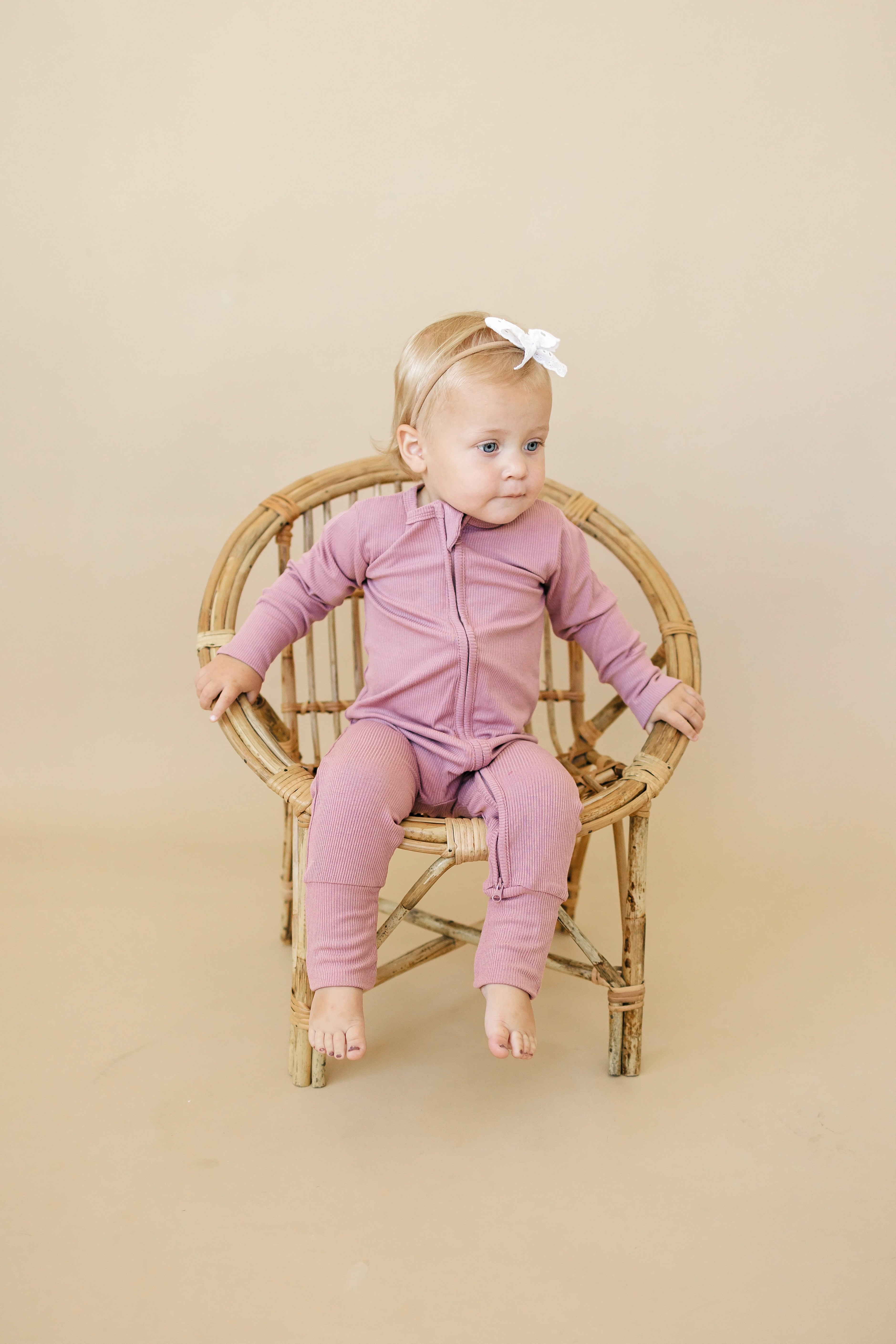 Solid Ribbed Bamboo Zippy Zipper Romper - more colors
