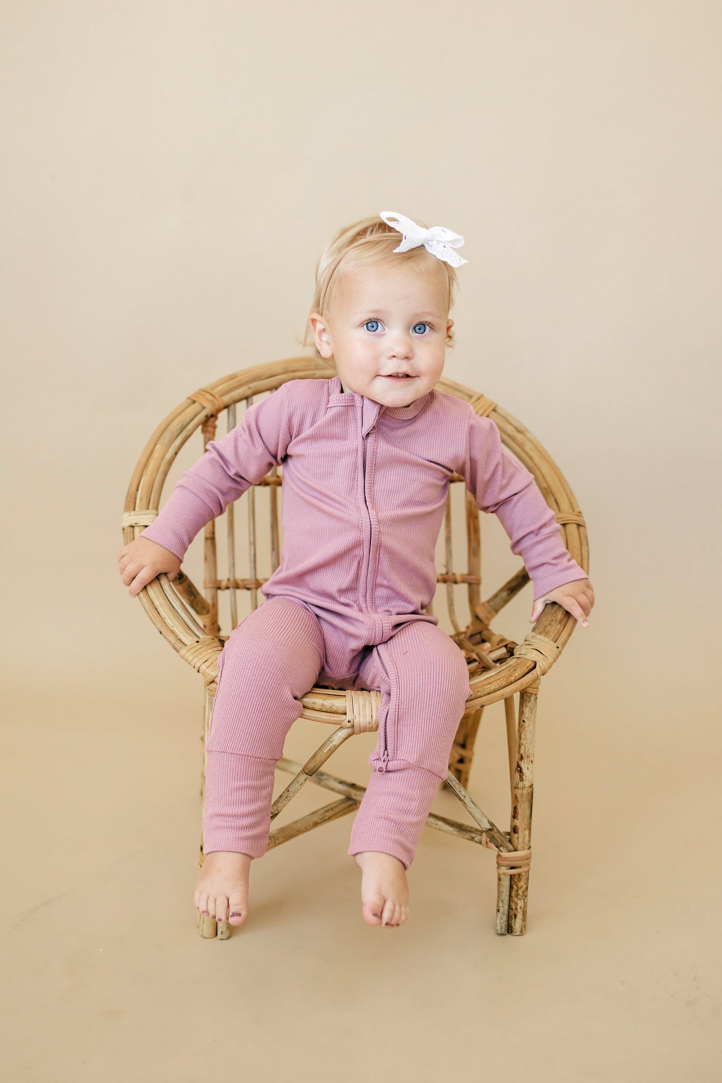 Solid Ribbed Bamboo Zippy Zipper Romper - more colors