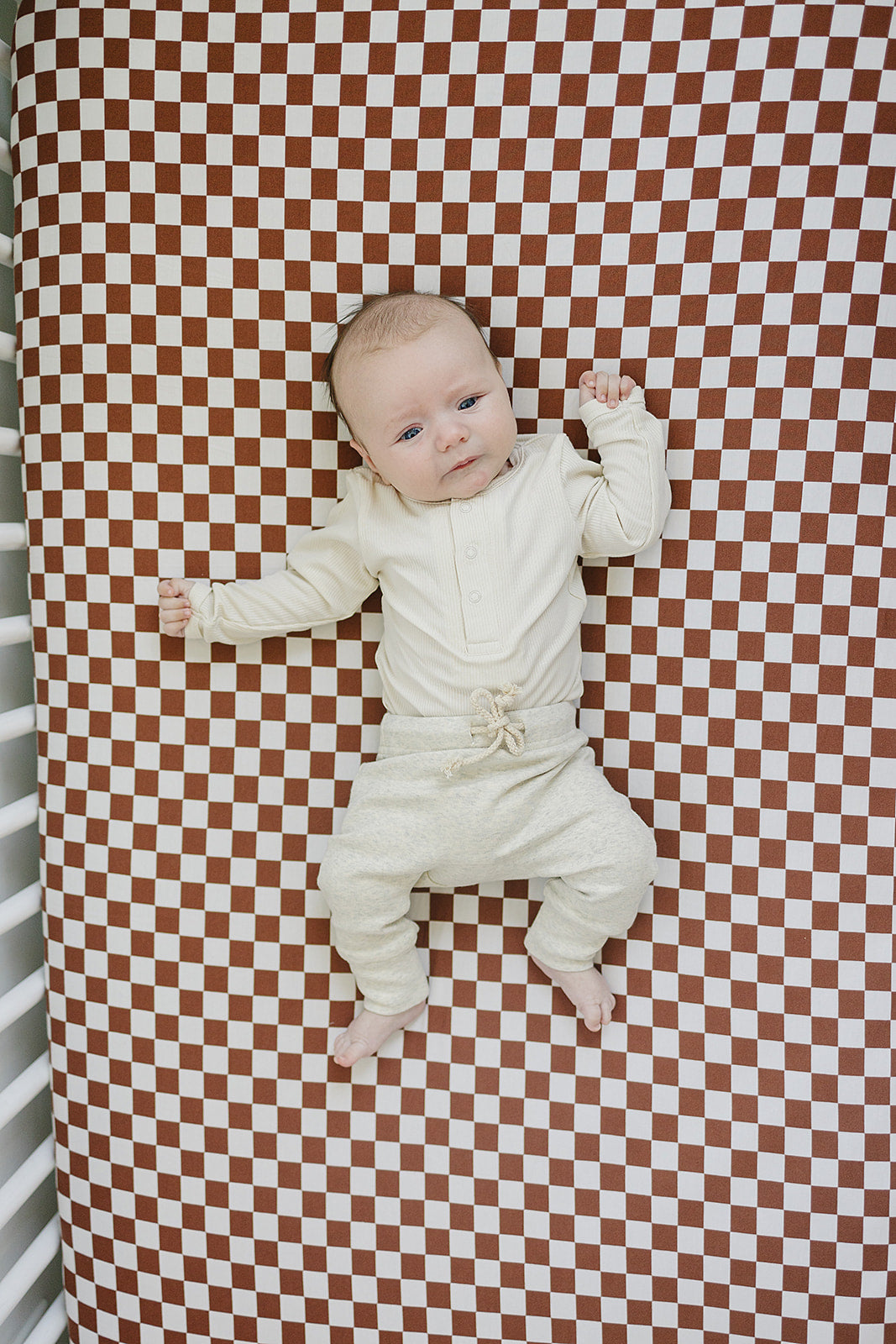 Cream Bamboo Snap Long Sleeve Ribbed Bodysuit Romper