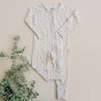 Tiny Tulips Bamboo Floral Zippy Romper Pajamas