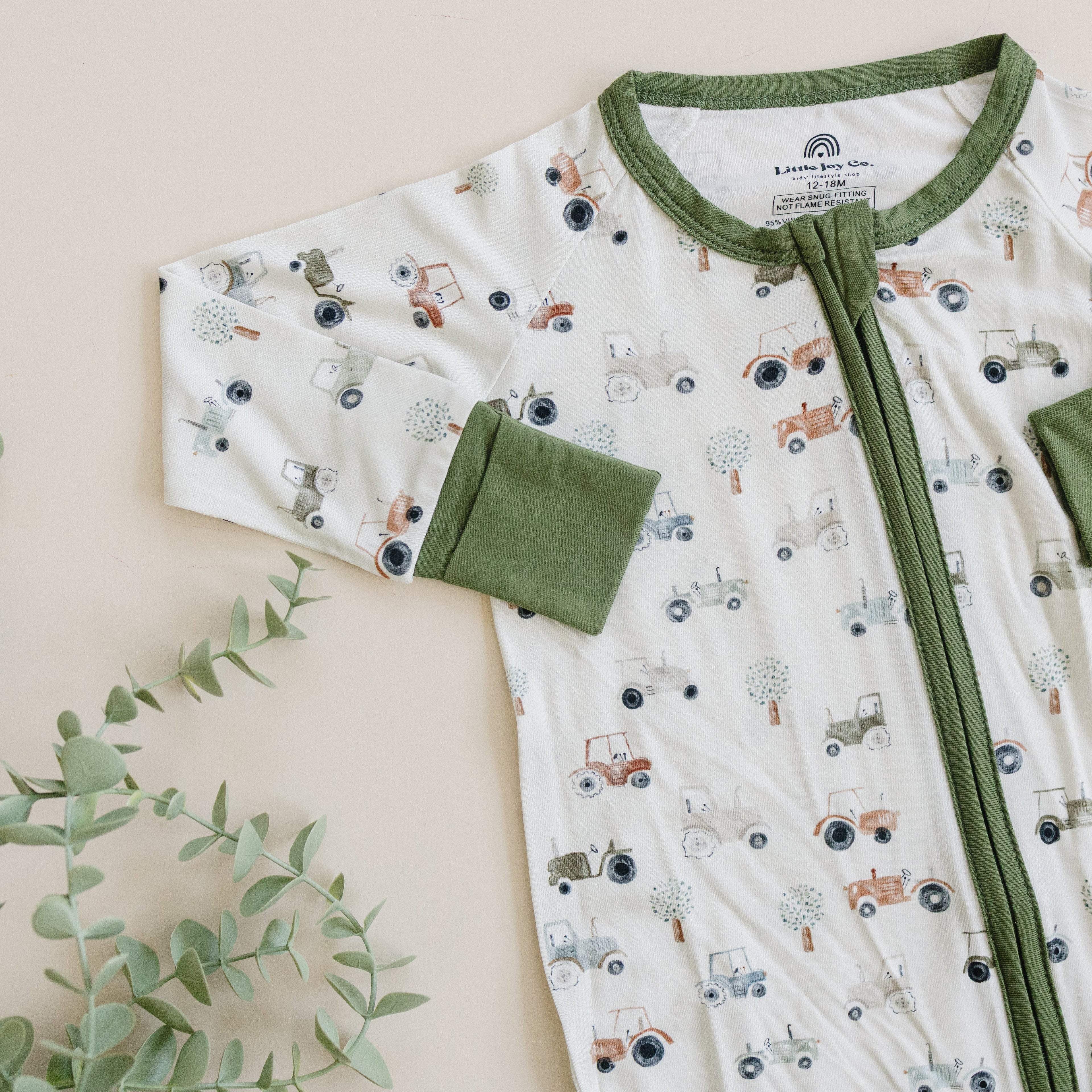 Tiny Tractors Bamboo Zippy Pajamas Romper