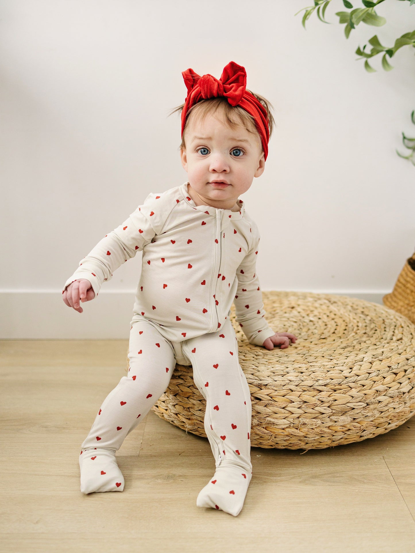 Tiny Hearts Bamboo Zippy Pajamas Romper