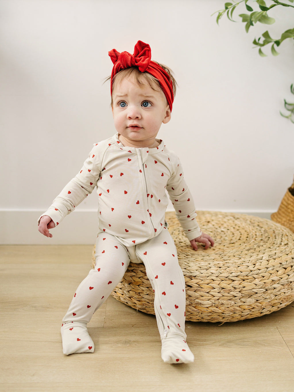 Tiny Hearts Bamboo Zippy Pajamas Romper