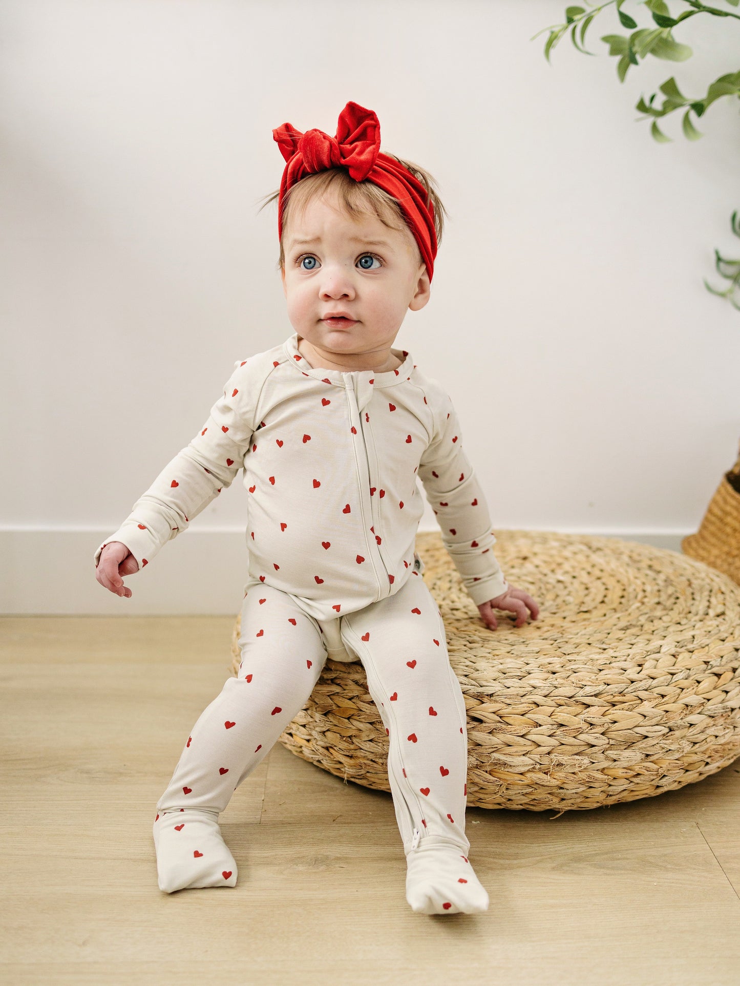 Tiny Hearts Bamboo Zippy Pajamas Romper