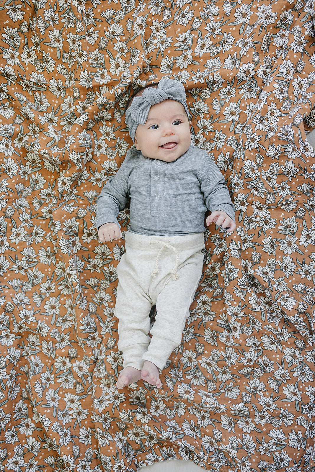 Heather Grey Bamboo Snap Long Sleeve Ribbed Bodysuit Romper
