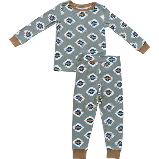 Southwest Aztec Ribbed Bamboo Cozy PJs