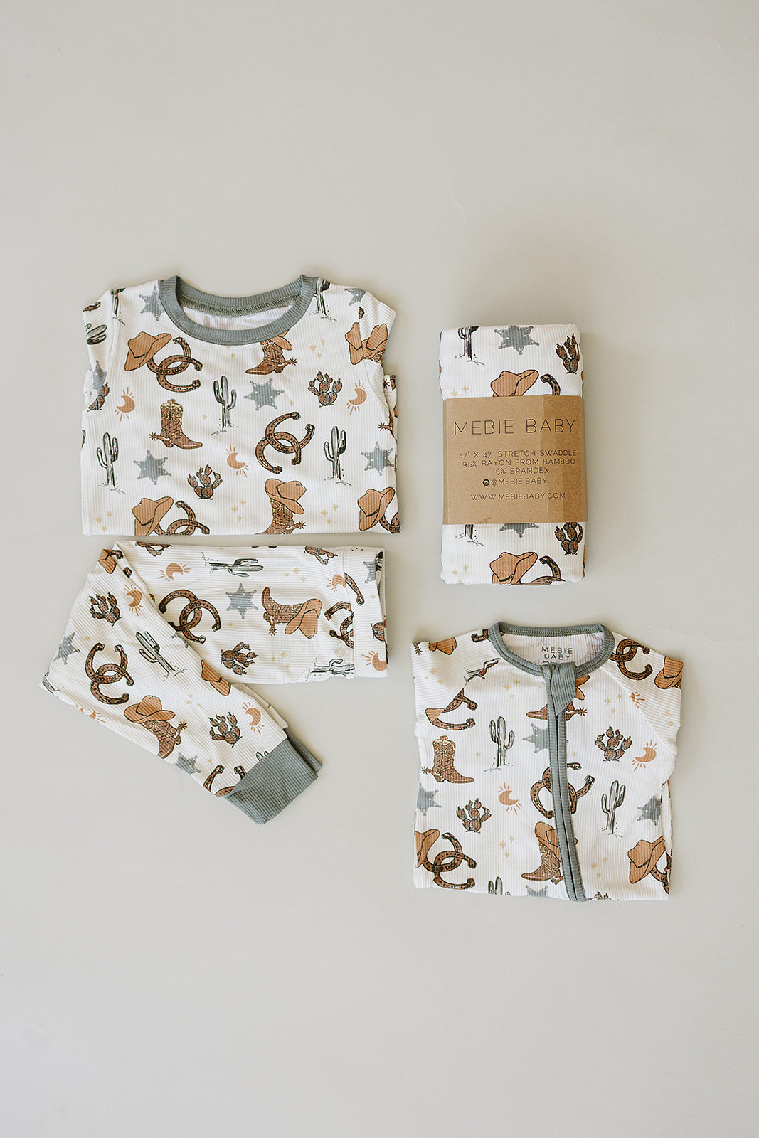 Outlaw Cowboy Ribbed Bamboo Cozy 2Pcs PJs