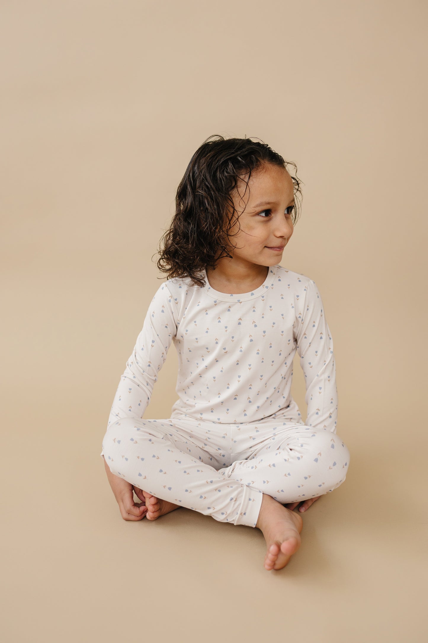 Tiny Tulips 2pc Floral Bamboo Pajamas