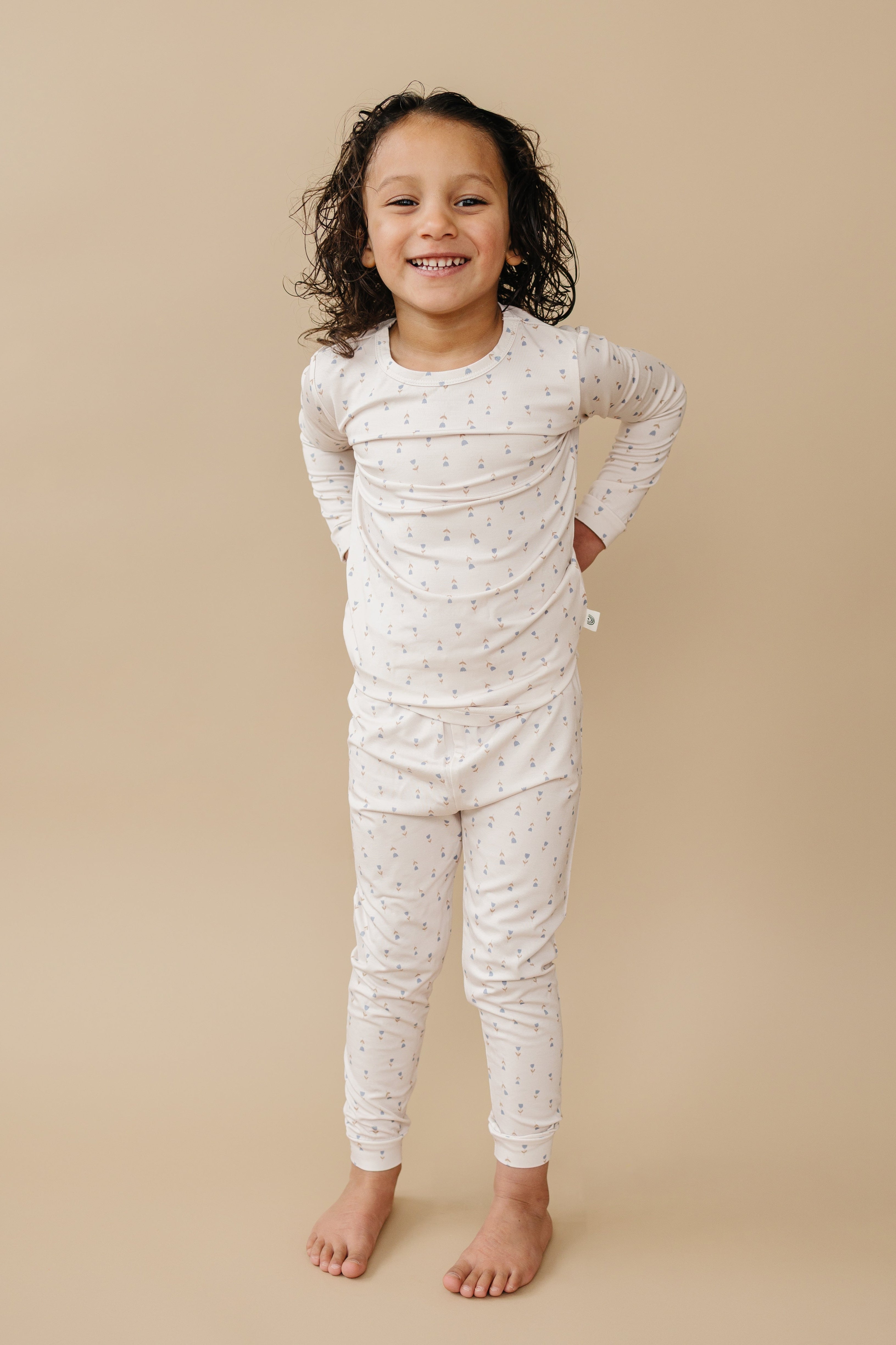 Tiny Tulips 2pc Floral Bamboo Pajamas