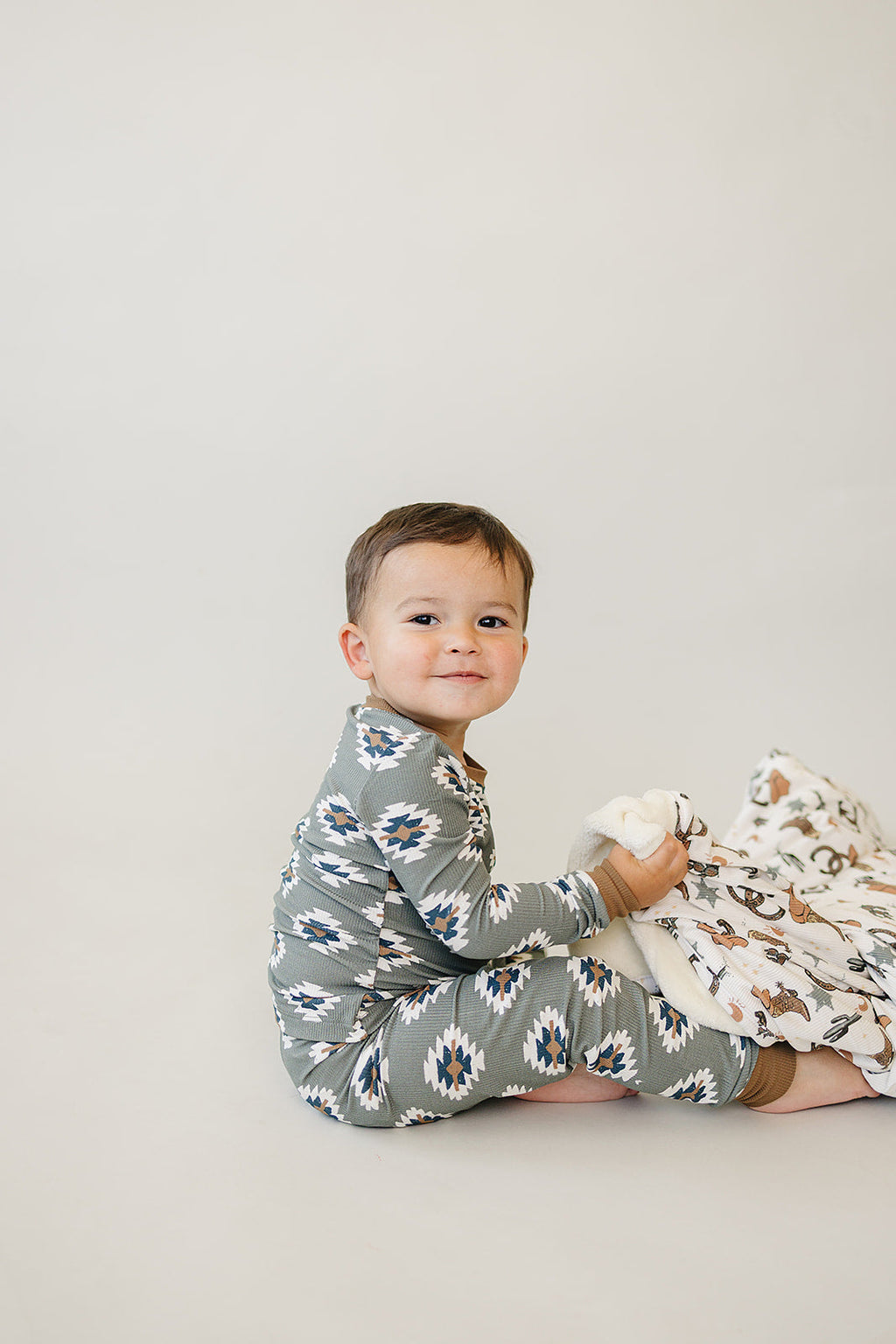 Southwest Aztec Ribbed Bamboo Cozy PJs