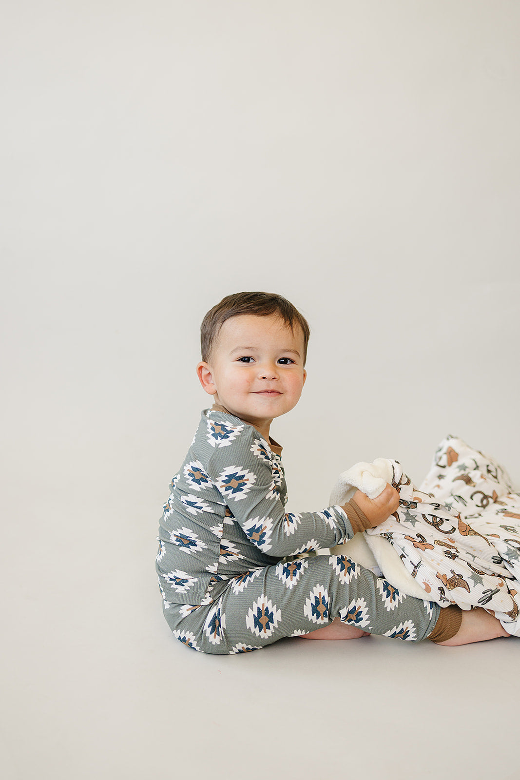 Southwest Aztec Ribbed Bamboo Cozy PJs