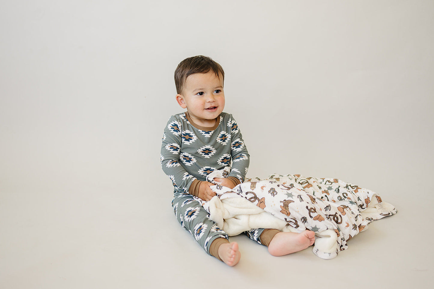 Southwest Aztec Ribbed Bamboo Cozy PJs