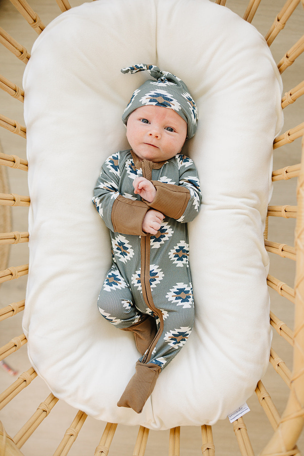 Southwest Aztec Ribbed Bamboo Zipper Romper