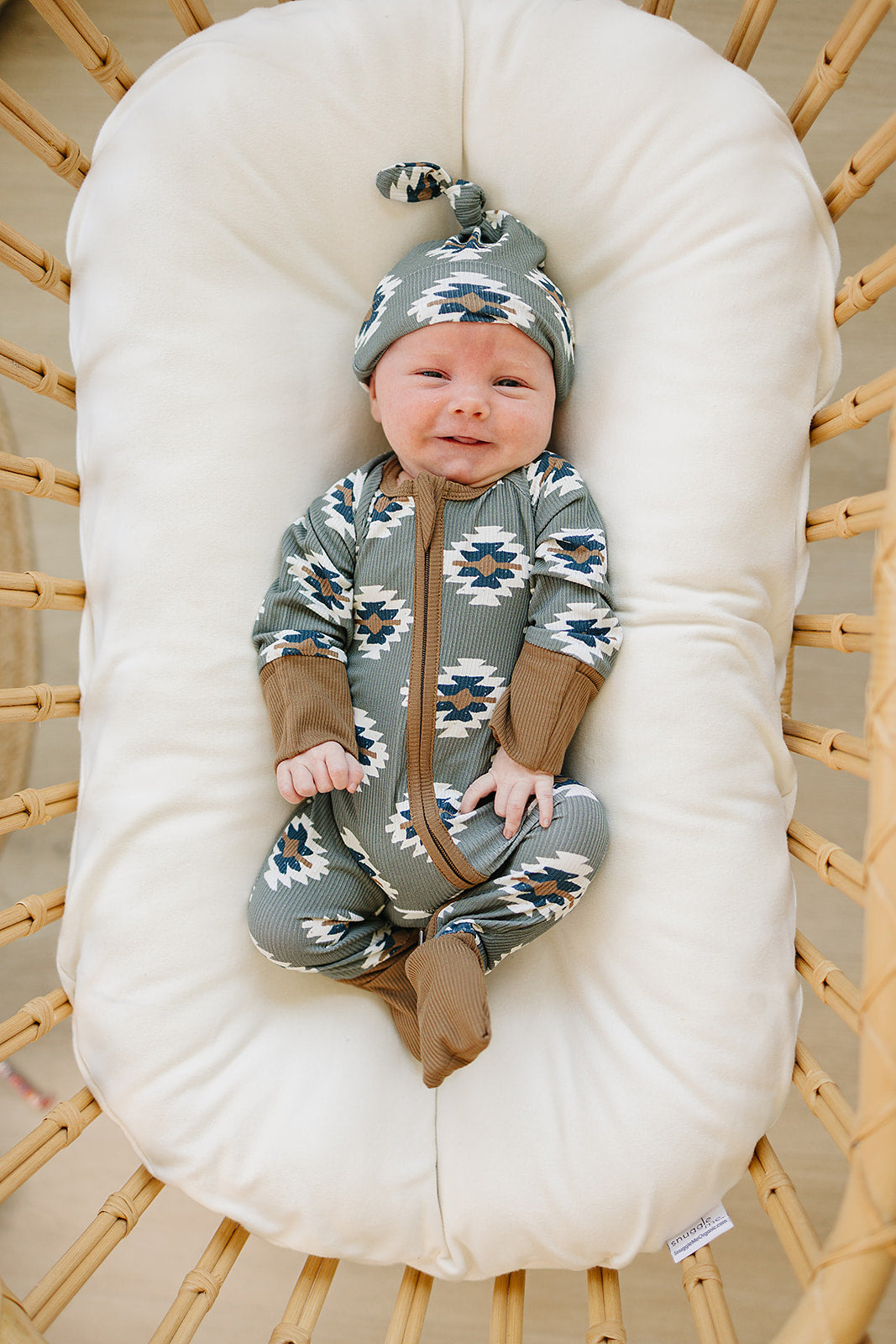 Southwest Aztec Ribbed Bamboo Zipper Romper