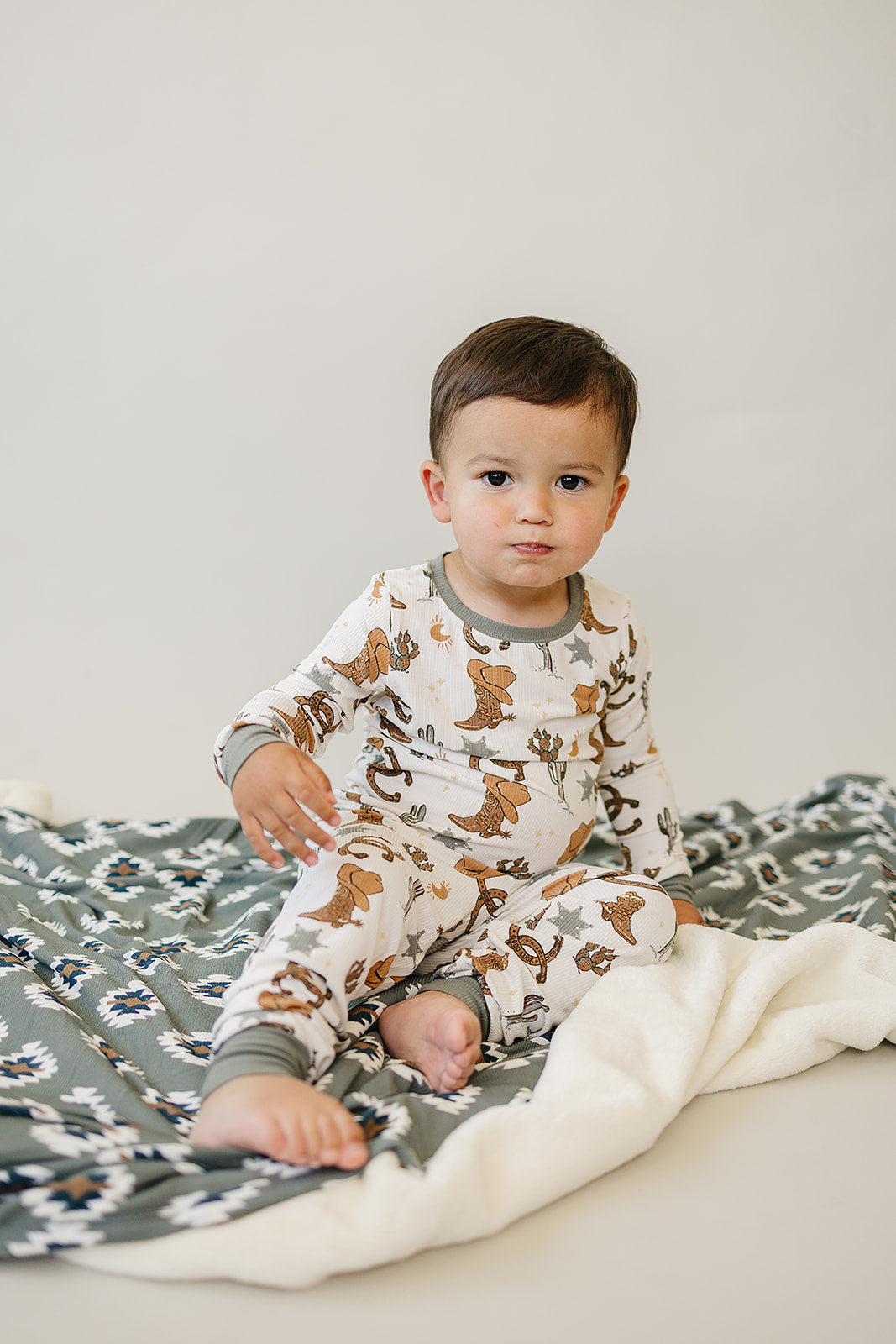 Outlaw Cowboy Ribbed Bamboo Cozy 2Pcs PJs