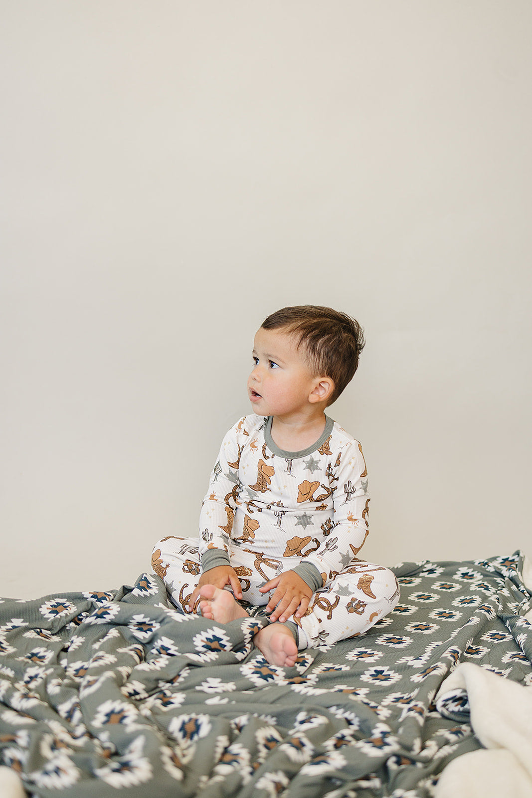 Outlaw Cowboy Ribbed Bamboo Cozy 2Pcs PJs