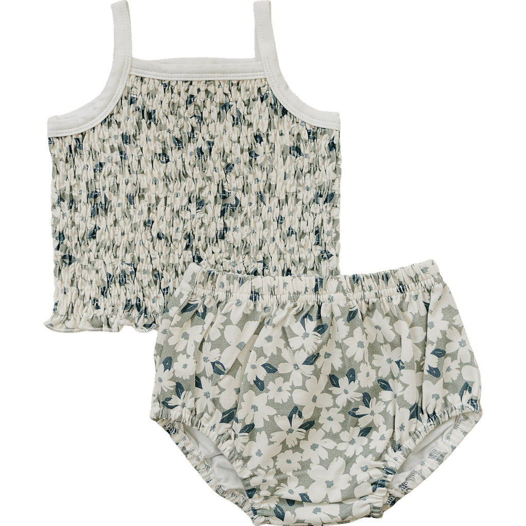 Ruched Floral Bloomer Tank Set
