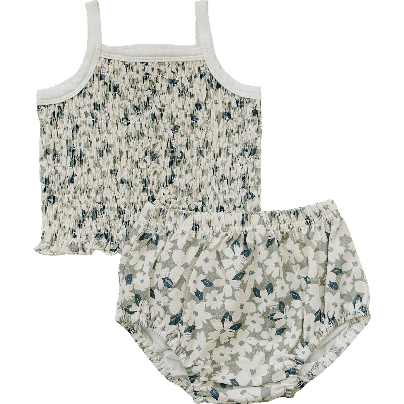Ruched Floral Bloomer Tank Set
