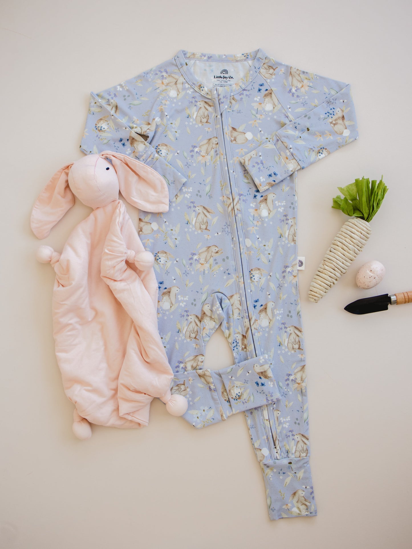 Bunny Blossoms Floral Bamboo Zippy Pajamas