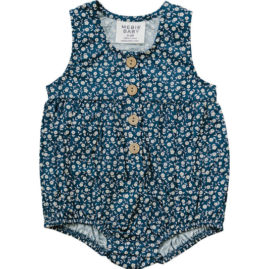 Navy Floral Tank Bubble Romper