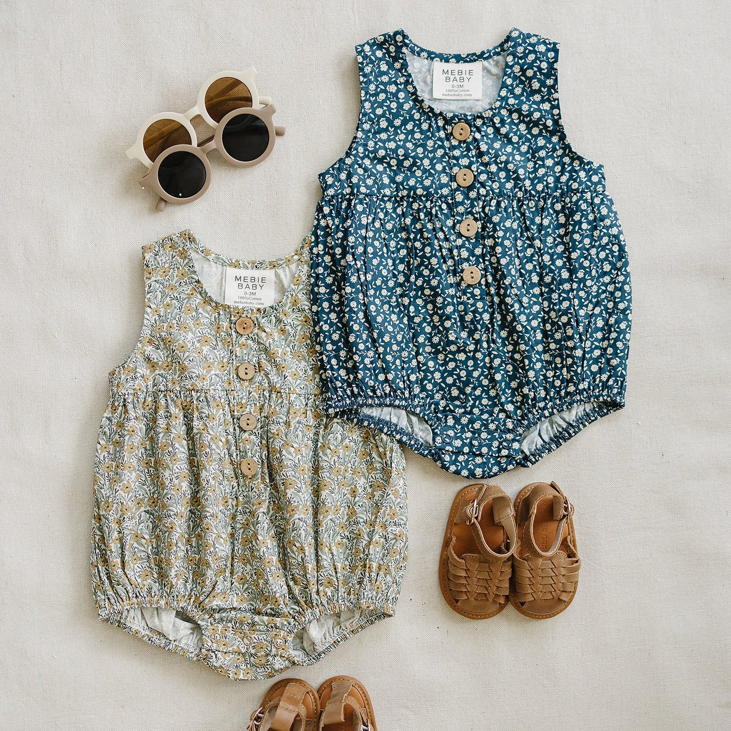 Navy Floral Tank Bubble Romper