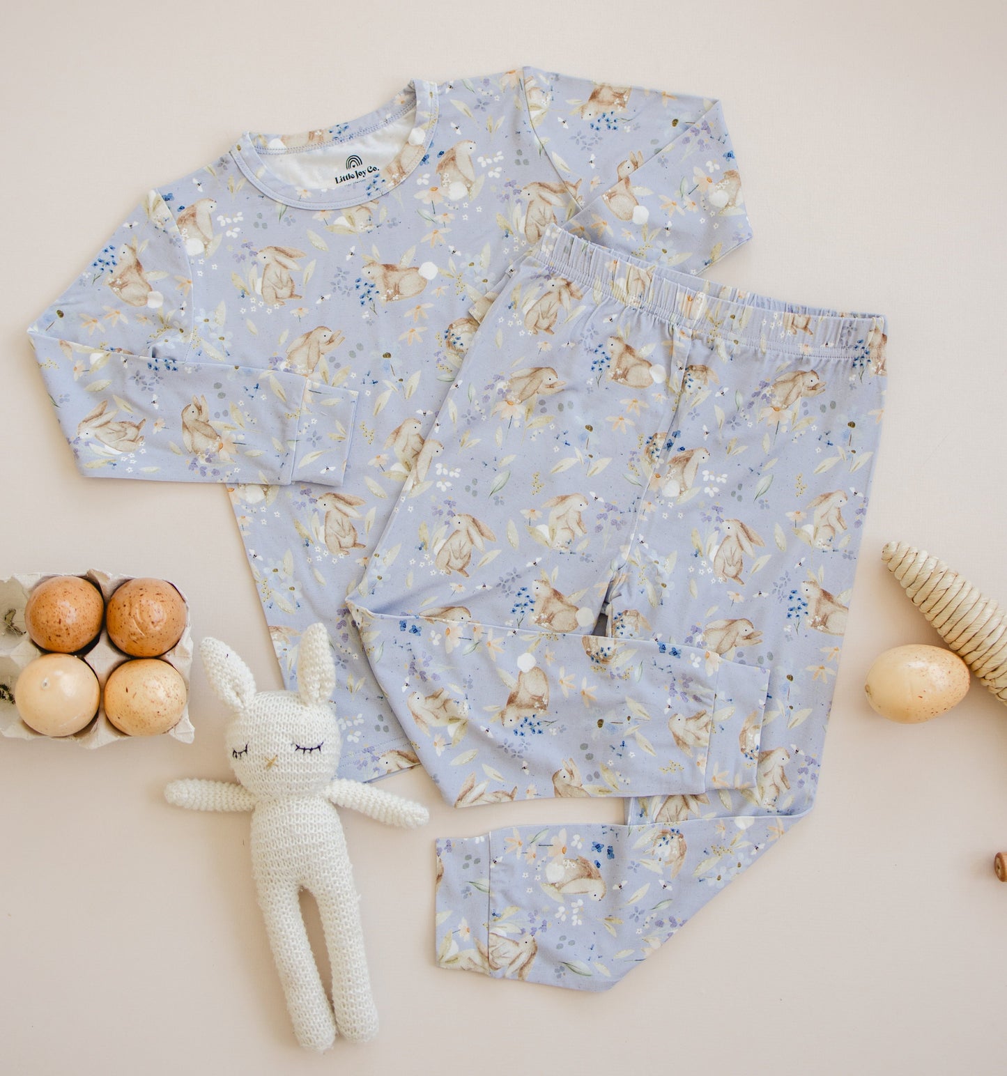 Bunny Blossoms 2pc Floral Bamboo Pajamas