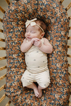 Cream Tulips Floral Tank + Biker Shorts Set