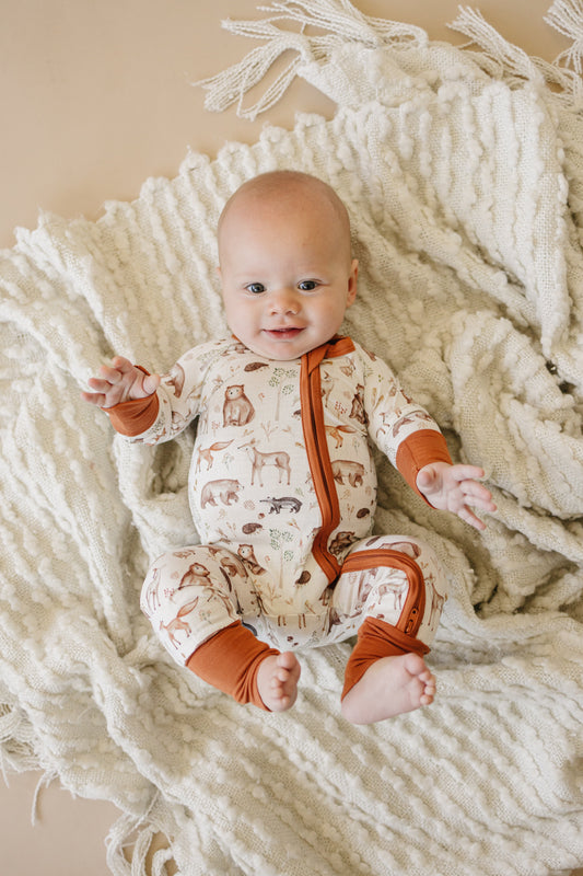 Forest Friends Bamboo Zippy Zipper Romper