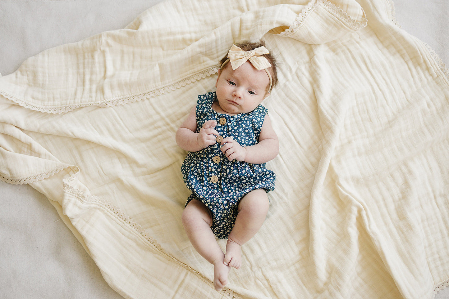 Navy Floral Tank Bubble Romper