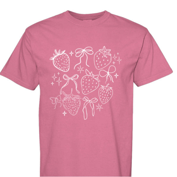 Womens Berries and Bows Comfort Colors Tee