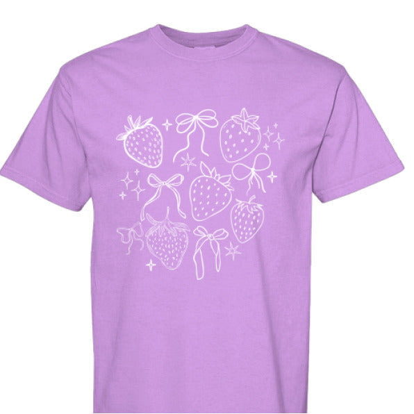 Womens Berries and Bows Comfort Colors Tee